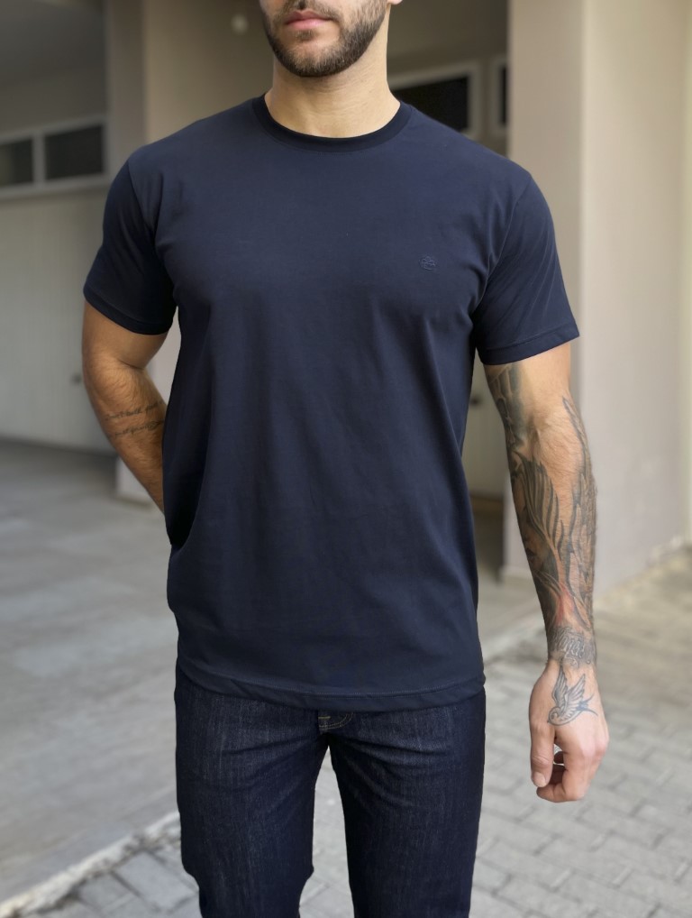Everbest Everbest ανδρικό μπλε Plus Size T-shirt 242800